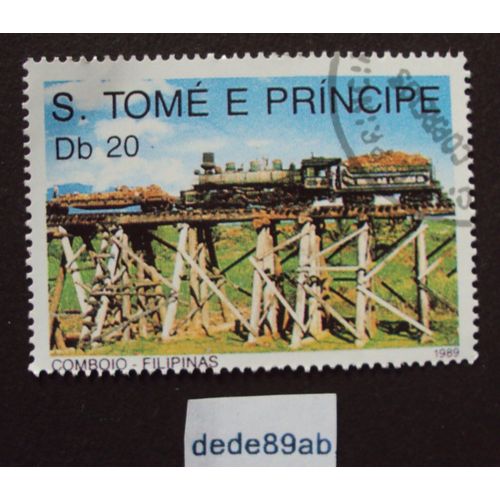 S. Tomé E Principe..  20db Locomotive : Comboio - Filipinas . Oblitéré Used Stamp
