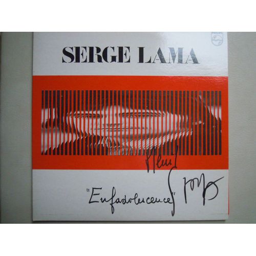 Autographe Signé Dédicacé Par Serge Lama Sur Disque Double Vinyl 33t Music Disc  Enfadolescence Réf. Philips 6641 844 Signature Dédicace Chanson Française Musique Pop 1978 Signed Autograph