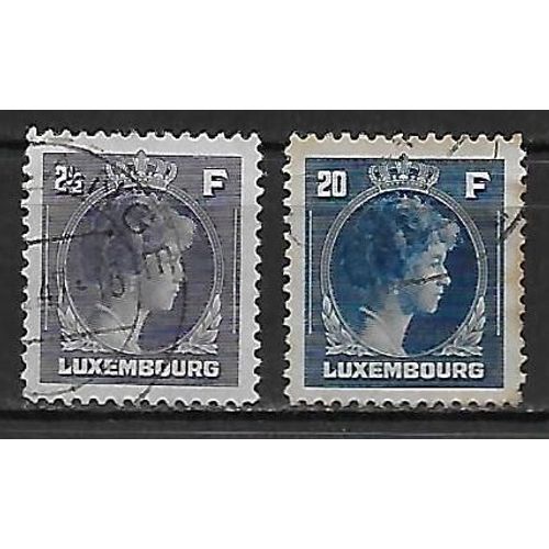 Luxembourg 1944 : Grande-Duchesse Charlotte - Série De 2 Timbres Oblitérés Cote 14,50 