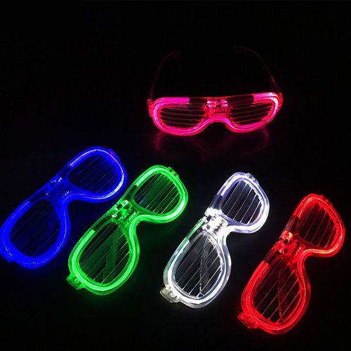 Lunettes Lumineuses À Led En Forme De Stores, Clignotantes, Pour Fête D'halloween, Costumes De Produits De Vacances, 1 Pièce