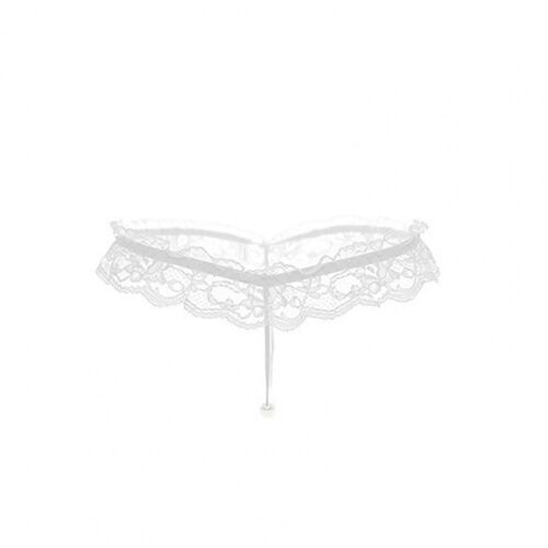 String En Dentelle Pour Femmes, Couleur Unie, Fausses Perles, Vêtements D'intérieur, Slip Ajouré, Transparent, Culotte Pour Dames