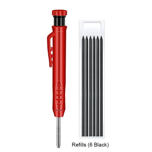 Set A Jeu de crayons de menuisier solide pour la Construction, taille-crayon mécanique intégré pour trous profonds avec recharges, marqueur pour le travail du bois ""Nipseyteko""