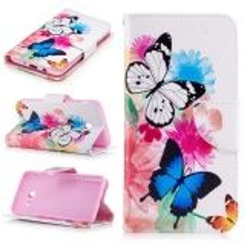 Saturcase Pu Cuir Magnétique Flip Portefeuille Support Porte-Carte Coque Housse Étui Pour Samsung Galaxy J5 (2017) (Design-8)