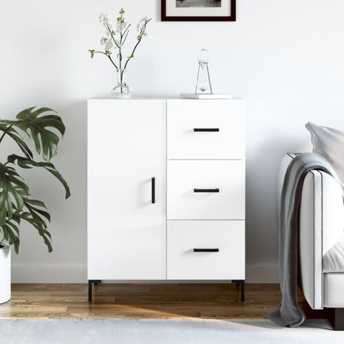 vidaXL Buffet Blanc brillant 69,5x34x90 cm Bois d'ingénierie
