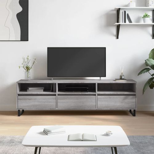 Vidaxl Meuble Tv Gris Béton 150x30x50 Cm Bois D'ingénierie