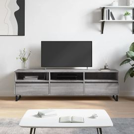 Vidaxl Meuble Tv Gris Béton 150x30x50 Cm Bois D'ingénierie