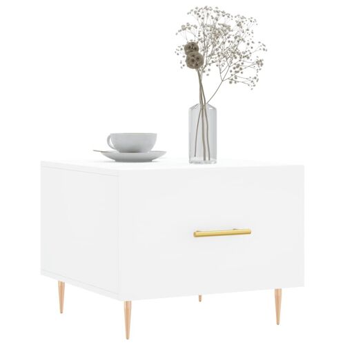 vidaXL Tables basses 2 pcs blanc 50x50x40 cm bois d'ingénierie