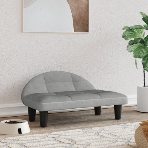 Vidaxl Lit Pour Chien Gris Clair 70x52x30 Cm Velours