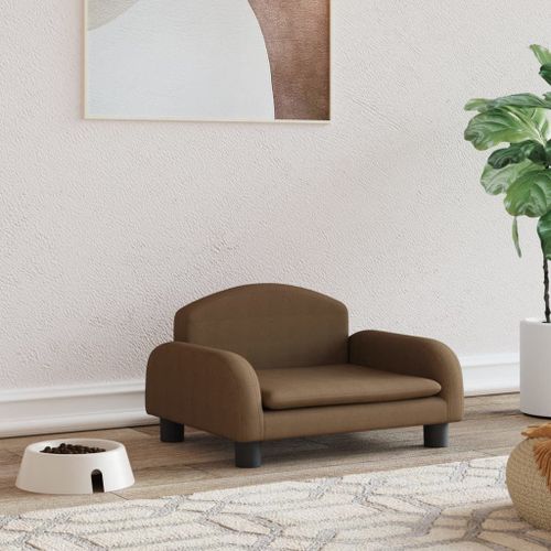 Vidaxl Lit Pour Chien Marron 50x40x30 Cm Tissu