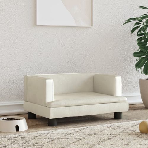 Vidaxl Lit Pour Chien Crème 60x40x30 Cm Velours