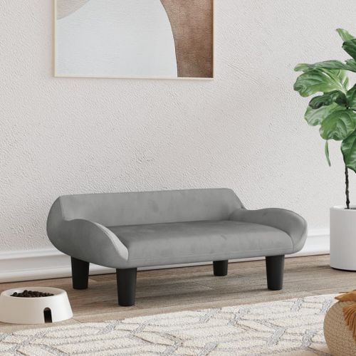 Vidaxl Lit Pour Chien Gris Clair 70x40x24 Cm Velours