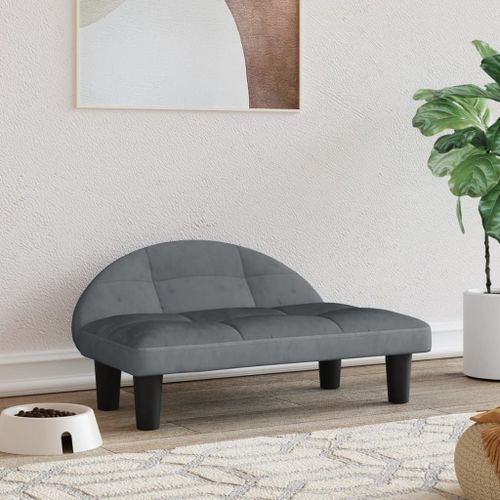 Vidaxl Lit Pour Chien Gris Foncé 70x52x30 Cm Velours