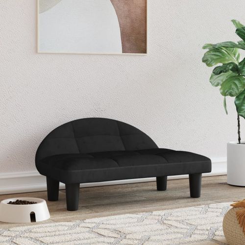 Vidaxl Lit Pour Chien Noir 70x52x30 Cm Velours