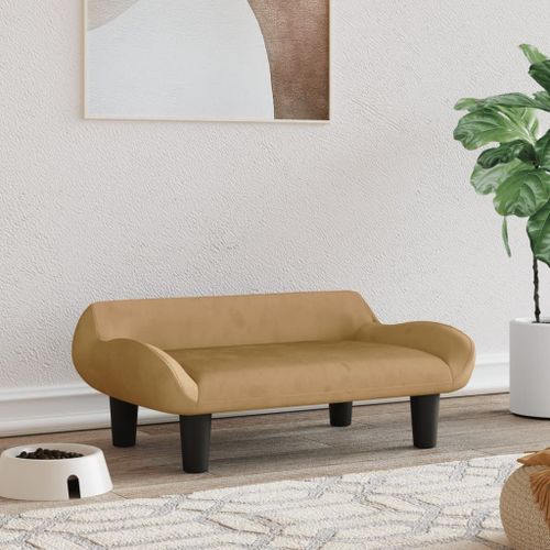 Vidaxl Lit Pour Chien Marron 70x40x24 Cm Velours