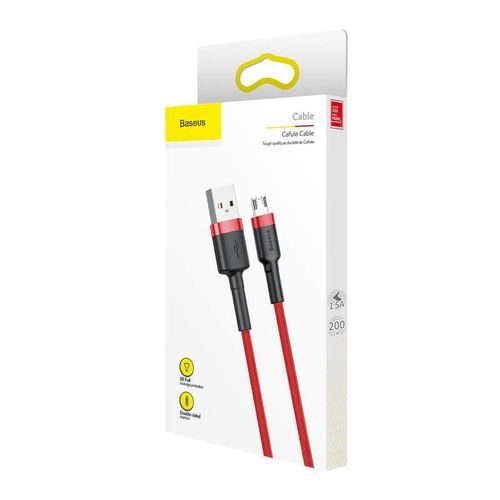 Baseus Micro Usb Cafule Cable 1.5a 2m Red + Red (camklf-c09)