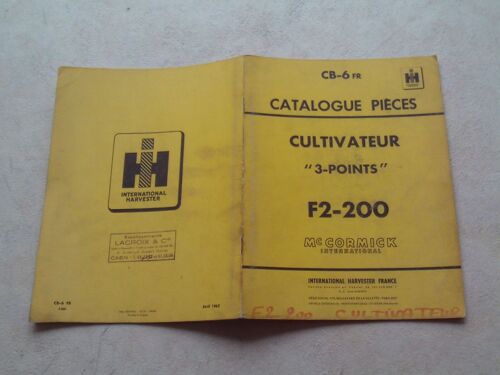 Catalogue Pièces : Cultivateur "3-Points" F2- 200 