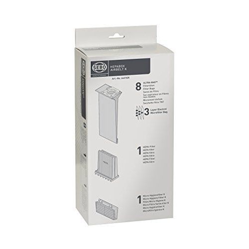 Sebo 6431ER Boîte HEPA avec 8 sacs ultra filtrants 4 couches, 1 filtre HEPA et 1 micro-filtre pour airbelt K