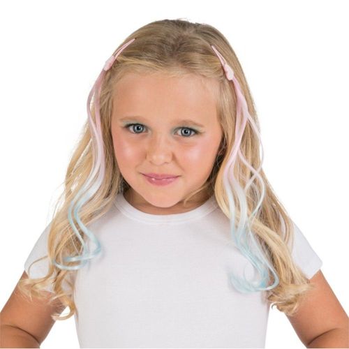 2 Barrettes Coeur Mèche Cheveux 5.5x45cm