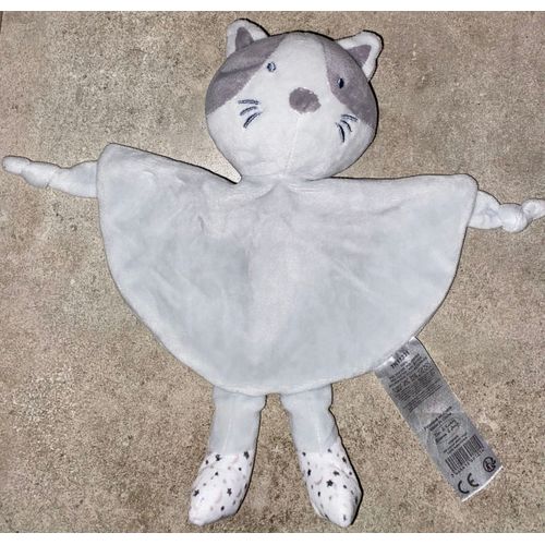 Doudou Chat Gris Tom & Kiddy Bisous D'ange Peluche Jouet Bebe