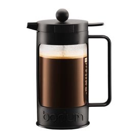 Bodum 11376-01 Bean Cafetière à Piston avec 8 Tasses Verre Noir 1,0 L