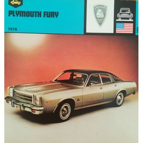 Fiche Edito-Service Plymouth Fury