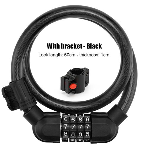 Verrouillage De Câble En Acier Anti-Vol Universel, Avec Support De Verrouillage, Mot De Passe À 4 Chiffres, Moto Et Vélo, Sécurité Cyclisme
