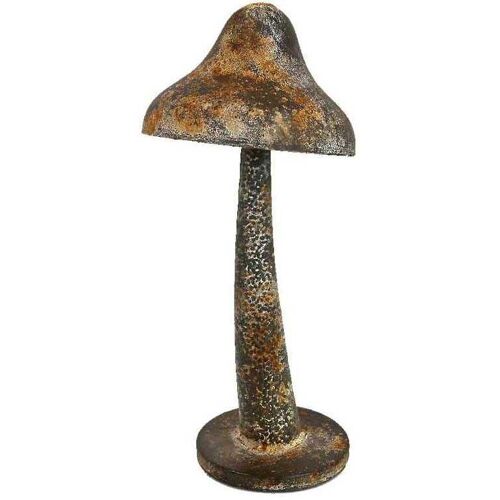 Champignon fer marron patiné 14x14x27cm