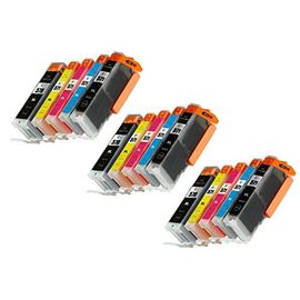 Prestige Cartridge PGI-570XL CLI-571XL Lot de 15 Cartouches d'encre pour Imprimante Canon Pixma - Noir/Photo Noir /Cyan/Magenta/Jaune