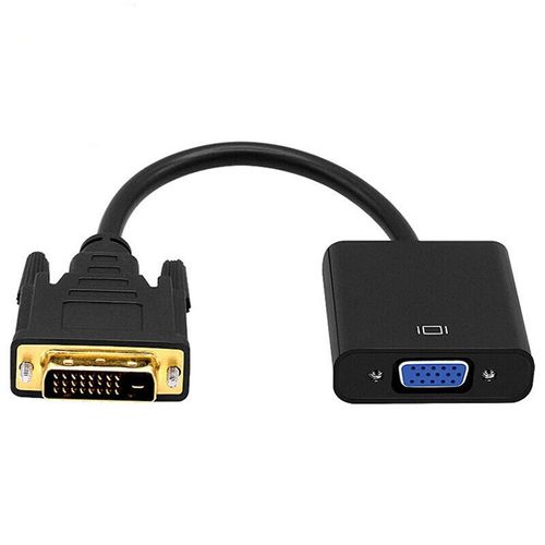 Câble adaptateur DVI vers VGA, convertisseur vidéo 1080P DVI-D vers VGA, 24 + 1, 25 broches, mâle vers 15 broches, VGA, pour écran PC