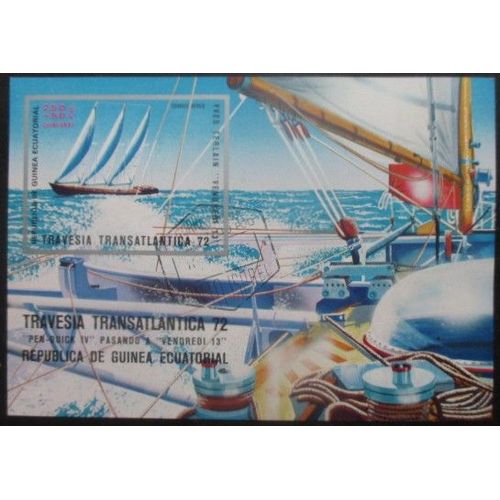 Guinee Equatoriale Bloc Trans-Atlantica 1972 Oblitéré