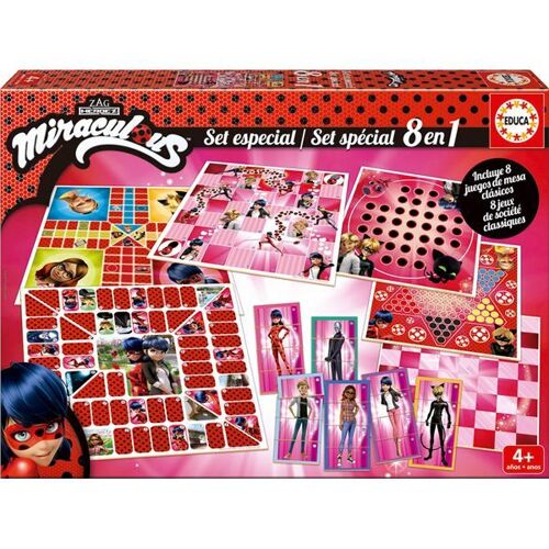 Educa Coffret 8 Jeux En 1 Jeux Miraculous Ladybug