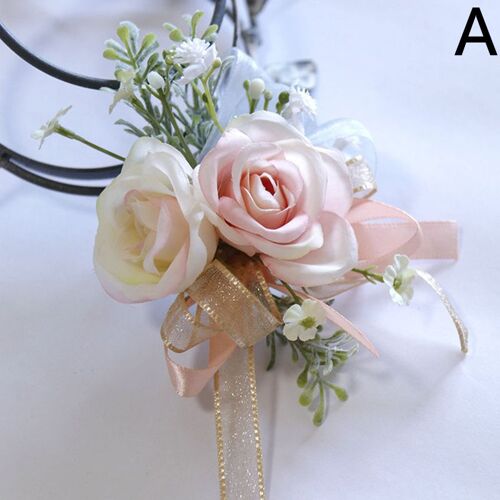 Bracelets De Mariée Et Demoiselle D'honneur, Fleur De Poignet Ajustable, Ruban Rose, Pour Cérémonie, Fête De Mariage, Fleur De Bal, Nouvelle Collection