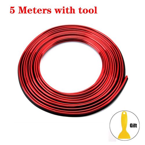 5m Rouge - Bande Décorative Pour Décoration Intérieure De Voiture, Autocollant De Style Pour Skoda Octavia A5 A7 2 Rapid Fabia Yeti Yan Vw Passat Bora, 5m