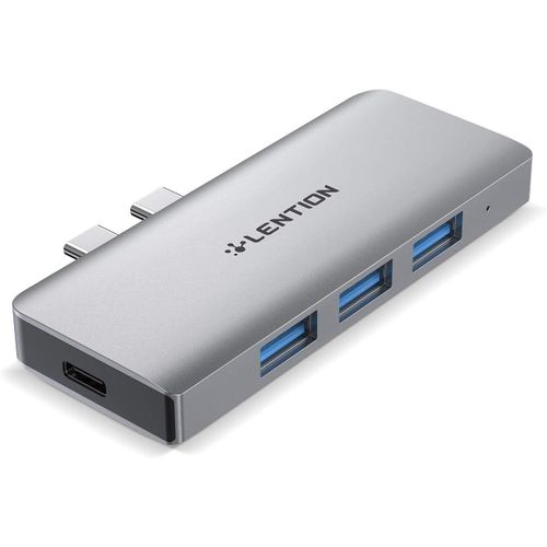 Hamiltion-Hub Usb C 6 En 1 Avec 1 Port Usb C (100 W Pd+ 40 Gbps De Données), 3 Ports Usb 3.0 Et Sd/Micro Sd Double Lecteur De Carte Adaptateur Compatible Macbook Pro 13/15/16 M1, New Mac Air