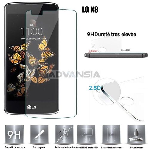 Lg K8 Vitre Protection D'ecran En Verre Trempé Incassable Tempered Glass Pour Lg K8