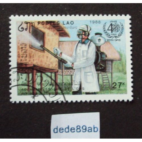 Laos.. Postes Lao 27k . 40è Anniversaire De L' O.M.S.(1948-1988) . Oblitéré Used Stamp .