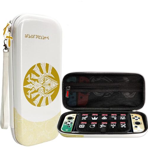 Étui De Transport Pour Switch Et Switch Oled,Zelda Tears Of The Kingdom Rigide Etui De Transport Switch,10 Emplacements Pour Cartes,Blanc