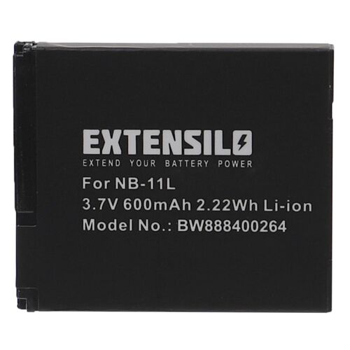 EXTENSILO Batterie compatible avec Canon IXUS 165, 155, 275 HS, 160, 320 HS, 245 HS, 240 HS, 265, 170, 157 appareil photo (600mAh, 3,7V, Li-ion)