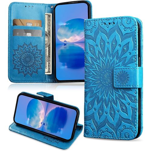 Coque Pour Oppo A96 4g / Oppo A76 4g / Oppo A36 4g / Realme 9i, Protection Etui En Pu Cuir Portefeuille, Antichoc Housse ¿¿ Rabat Compatible Avec Oppo A96 4g / A76 4g / Realme 9i, Bleu
