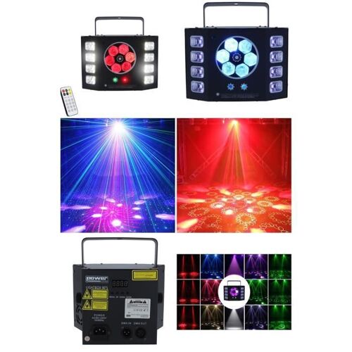 Jeux de lumière multi-effets - POWER - LIGHTBOX 90’s - 4 éclairages - Effet B-EYE - 6 LED 10W