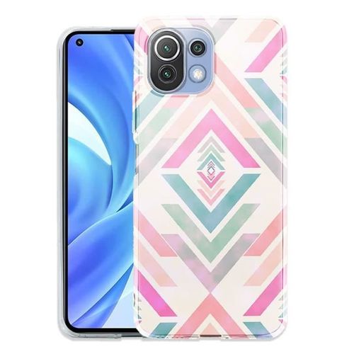 Coque Silicone Compatible Xiaomi Mi 11 Lite Fancy Diams Azteque Rose