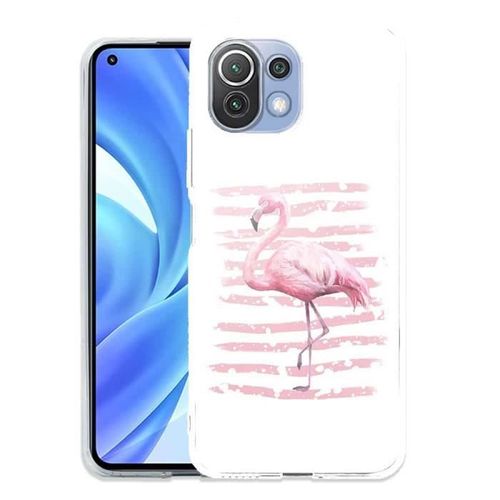 Coque Silicone Compatible Xiaomi Mi 11 Lite Flamant Rose