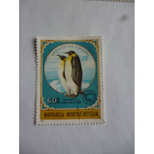 Lot De 4 Timbres Mongolie 1980 :Baleine Phoque,Manchot ,Oiseau.