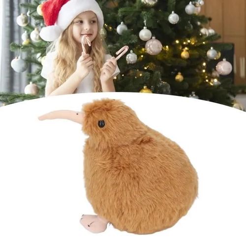 OMABETA Jouet en peluche doiseau kiwi Jouet en peluche oiseau Kiwi de 7.9 pouces, jouet Animal en peluche jeux peluche Brun