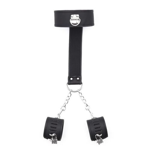 Manchettes En Cuir Noires Réglables, Manches De Cou Avec Serrure, Jouets Sexuels Pour Adultes, Ensemble De Retenue, Bondage Gay Esclave Bdsm Femdom