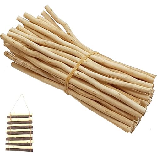 KALANKA-50 Pcs Bois Flotté Pièces en Embellissements Rustique Bâton Barre Ronde Morceaux de Branches Cadeaux Bricolage Longueur 20 cm Diamètre 0.5-1.2 (A), (D110130254A)
