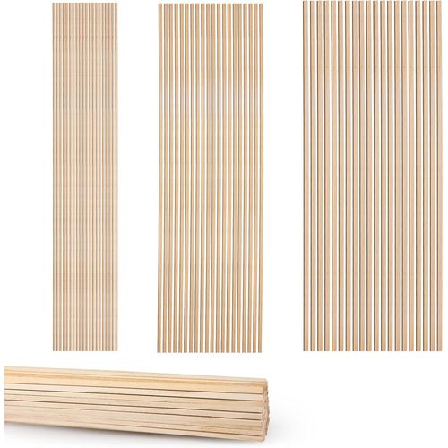 Tianyi-150 Pcs 12"" Bâton Rectangulaire En Bois Dur Naturel, Goujons Carrés Pour Maquette, Fabrication De Décorations Artisanales, 3 Tailles