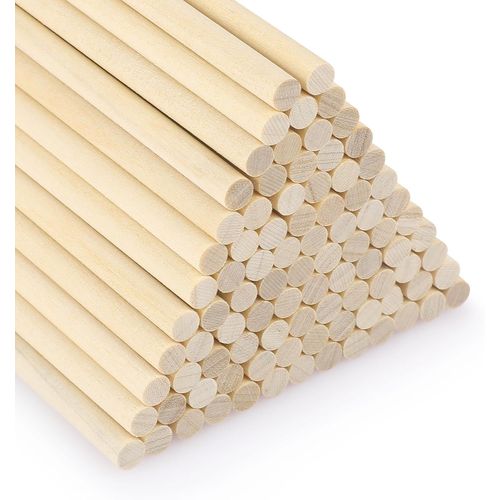 Tianyi-90x Bâtonnets Bois Bouleau 5mm (30cm) - Ronds Massifs Pour Bricolage, Modélisme, Artisanat, Décoration - Bâtons De Bois Naturels Pour Créations & Diy