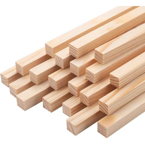 Tianyi-Lot De 20 Tiges Carrées En Bois De 1,27 X 30,5 Cm Pour Travaux Manuels, Travaux Manuels, Décoration D'intérieur, Modélisme