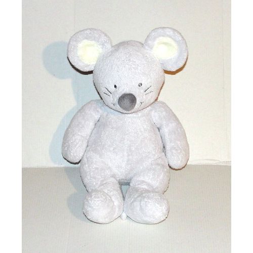 Doudou Souris Gris Clair Nicotoy - Peluche Souris 27 Cm